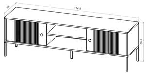 Tv lowboard ISEO RTV154 2D Schwarz - Gold