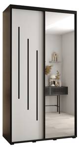 ARMOIRE À PORTES COULISSANTES DAVOS 9 Noir - Blanc - Largeur : 130 cm