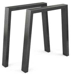 Pieds de table Loft 72cm noir lot de 2 Noir - Métal - 75 x 72 x 8 cm