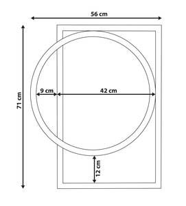 Wandspiegel LAURON Braun - Holzwerkstoff - 56 x 71 x 2 cm