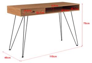 Schreibtisch Munkfors Braun - Holzwerkstoff - 115 x 75 x 48 cm