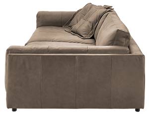 Big Sofa RAINA Taupe - Breite: 254 cm - Echtleder - Textil