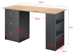 Schreibtisch Lemberg Grau - Holz
