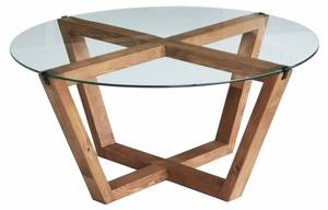 Table basse Arion Marron - En partie en bois massif - 75 x 35 x 75 cm