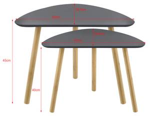 Lot de 2 Tables Basses Levanger Gris - Bois manufacturé - 45 x 40 x 30 cm