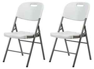 Chaises d'Extérieur Quiver (lot de 2) Blanc - Métal - Matière plastique - 50 x 88 x 45 cm