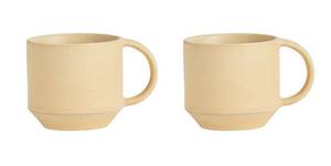 Tasse - Lot de 2 beige Beige - Pierre - 6 x 5 x 8 cm