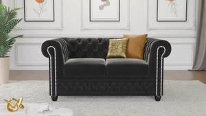 Sofa Karl, 2 sitzer, Chesterfield Schwarz