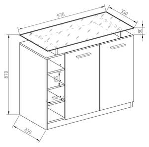 Commode Asti blanc brillant & LED 37 x 71 x 33 cm