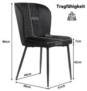 Esszimmerstuhl Sanft -2er Set Schwarz - 2er Set