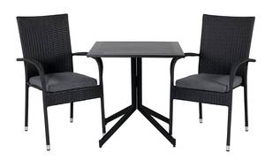 Gartenmöbel-Set Way Schwarz - Rattan - 70 x 72 x 70 cm