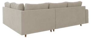 Ecksofa und Hocker Oskar Beige - Armlehne davorstehend rechts - Ecke davorstehend links