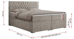 Boxspringbett PERA Breite: 180 cm - H4 - Textil