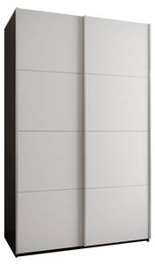 Armoire Lux 1 Noir - Argenté - Blanc - Largeur : 150 cm