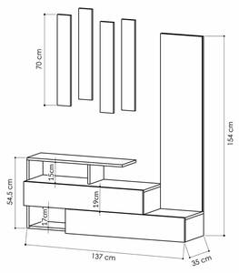 Meuble d'entrée Dmartne Blanc - Bois manufacturé - 35 x 55 x 137 cm