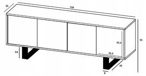 Tv-Lowboard APOLLO2 Graphit - Eiche Wotan Dekor