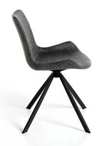 Chaise pivotante en tissu et acier Noir - Gris - Textile - 58 x 82 x 54 cm