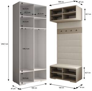 Garderobe Inova 1 Z14 Schwarz - Braun - Grau - Schwarz