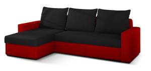 Ecksofa LIVI Schwarz - Rot - Ecke davorstehend links