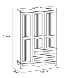 Alya Kleiderschrank Weiß - Holzwerkstoff - 129 x 197 x 52 cm