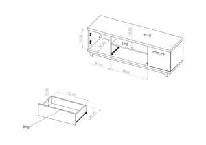 TV-Kommode INELO Schwarz - Braun - Holzwerkstoff - 135 x 46 x 40 cm