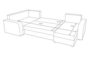 Ecksofa HEWLI-LONG Ecru - Hellgrau - Ecke davorstehend links