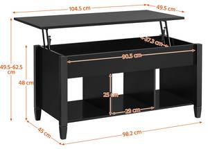 Couchtisch Lift-Top-Design Schwarz