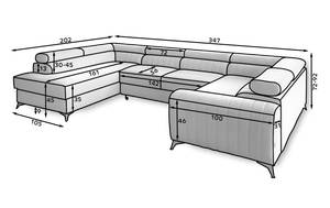 Ecksofa LOUI Steingrau - Ecke davorstehend rechts