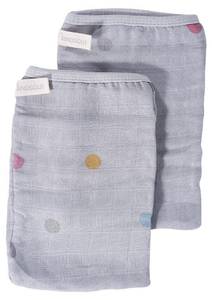 Waschlappen 2er-Set Punkte Textil - 20 x 1 x 14 cm