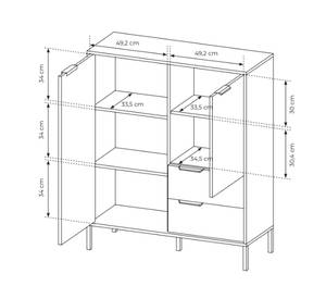 Sideboard RAVIN Schwarz - Holzwerkstoff - 104 x 124 x 40 cm