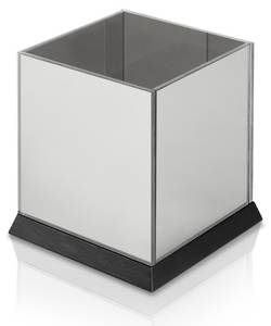 Verspiegelter Teelichthalter Schwarz - Glas - Holz teilmassiv - 15 x 15 x 15 cm