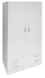 Kleiderschrank mit zwei Türen und zwei Weiß - Holzwerkstoff - 52 x 170 x 80 cm