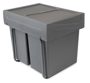 Recycle Recyclingbehälter für Küche, 2 x Grau - Kunststoff - 36 x 41 x 48 cm