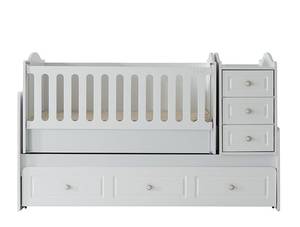 Dario mitwachsendes Babybett Weiß - Holzwerkstoff - 184 x 90 x 112 cm