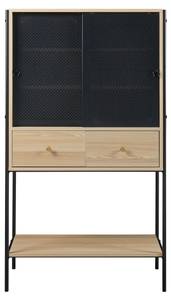 Highboard Tysnes Schwarz - Braun - Holzwerkstoff - Metall - 80 x 140 x 40 cm