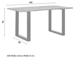 Esstisch ARYA Braun - Metall - Massivholz - 85 x 76 x 160 cm