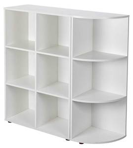 Etagère Nuoro Blanc - En partie en bois massif - 70 x 33 x 110 cm