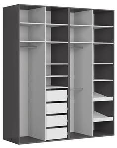 Kleiderschrank Flex Grau - Holzwerkstoff - 200 x 240 x 66 cm