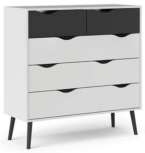 Commode Napoli Anthracite - Blanc crème - Blanc