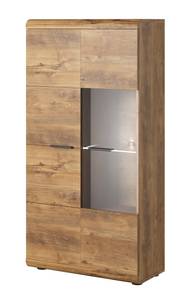 Vitrinenschrank ELEN NISKA LED Braun - Holzwerkstoff - Kunststoff - 80 x 158 x 37 cm