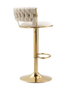 Barhocker FlowerDiana (2er Set) Beige - Gold