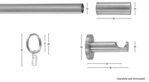 Gardinenstange Easy 1 lfg. Silber - Breite: 140 cm