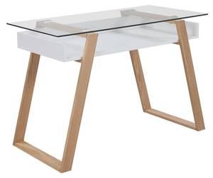 Schreibtisch Brightwood Weiß - Holzwerkstoff - 110 x 75 x 55 cm