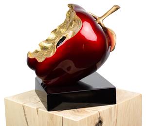 Sculpture moderne Il était une fois Doré - Rouge - Pierre artificielle - Matière plastique - 31 x 31 x 23 cm