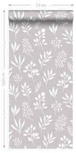 papier peint fleurs au style scandinave Gris