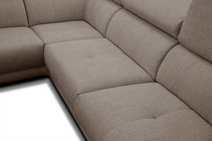 Ecksofa 4-Sitzer Matera Taupe - Ecke davorstehend links - Longchair davorstehend links - Ottomane davorstehend links