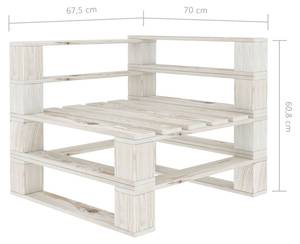 Palettensofa Weiß - Massivholz - Holzart/Dekor - 140 x 61 x 140 cm