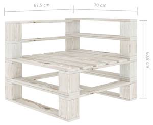 Palettensofa 3002333-3 (4er Set) Weiß - Holzwerkstoff - Holzart/Dekor - 260 x 61 x 68 cm