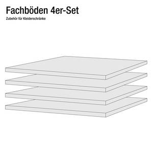 Inlegplanken (4-delige set) geschikt voor kastelementen met een breedte van 45cm en een diepte van 60/69cm