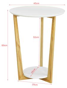 Beistelltisch FBT52-WN Weiß - Holz teilmassiv - 45 x 60 x 25 cm